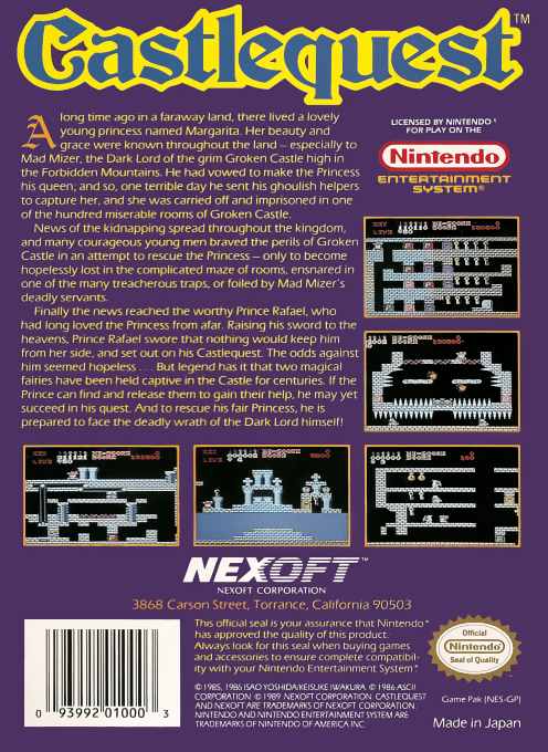 Castlequest — Box back