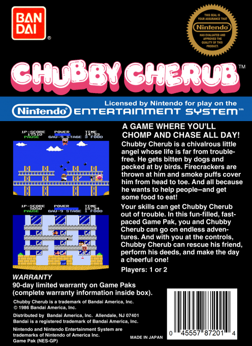 Chubby Cherub — Box back