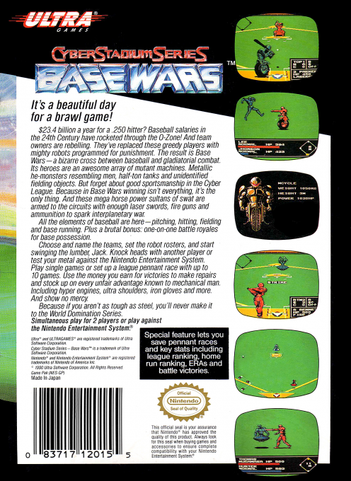 Cyber Stadium SerieS : Base Wars — Box back