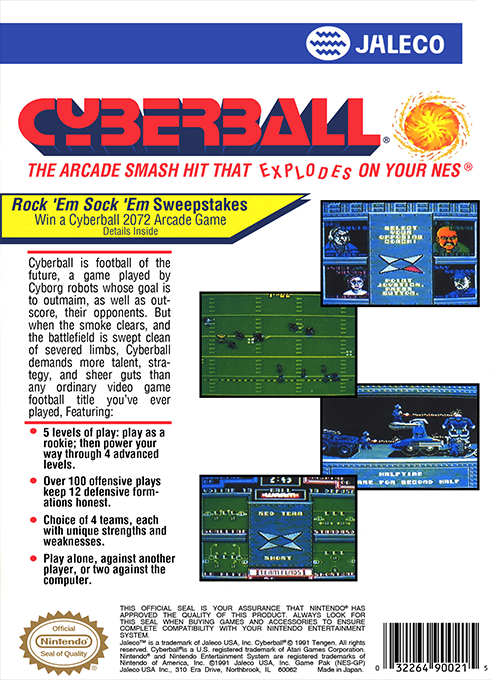 Cyberball — Box back