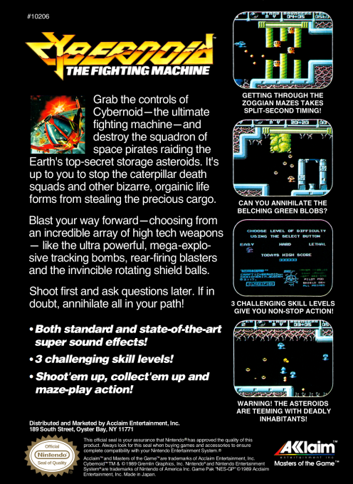 Cybernoid : The Fighting Machine — Box back