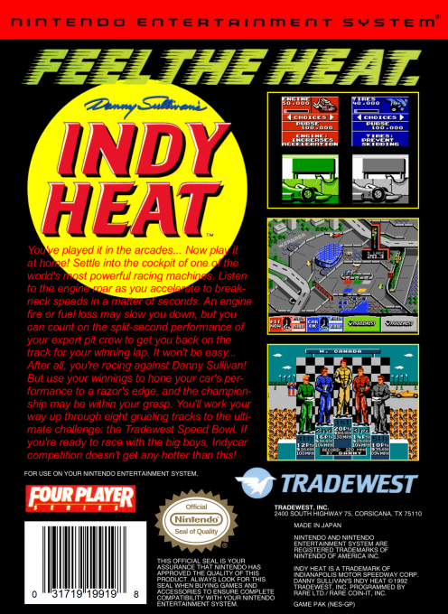 Danny Sullivan's Indy Heat — Box back