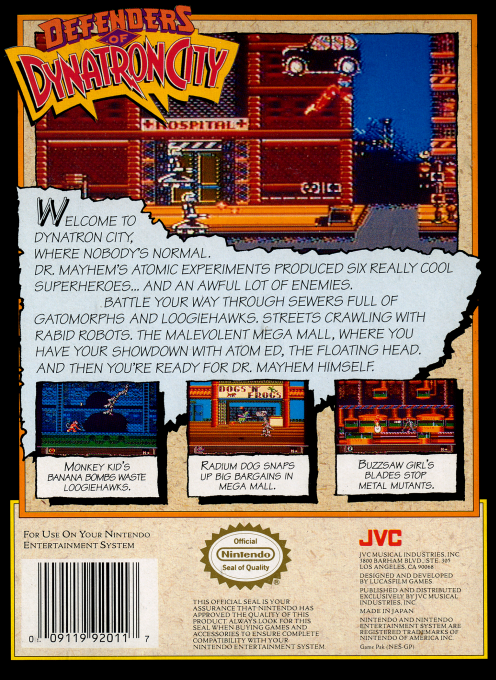 Defenders of Dynatron City — Box back