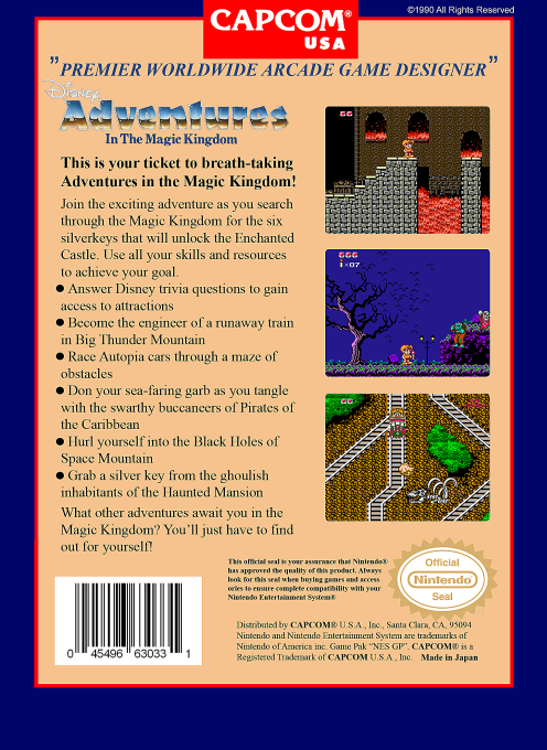Disney Adventures in the Magic Kingdom — Box back