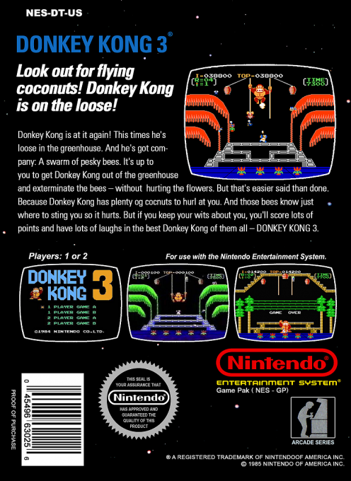 Donkey Kong 3 — Box back