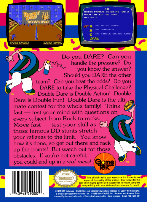 Double Dare — Box back