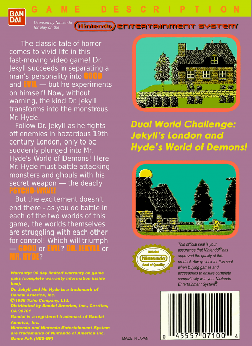 Dr. Jekyll and Mr. Hyde — Box back