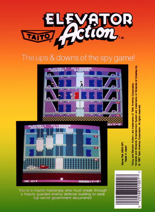 Elevator Action — Box back