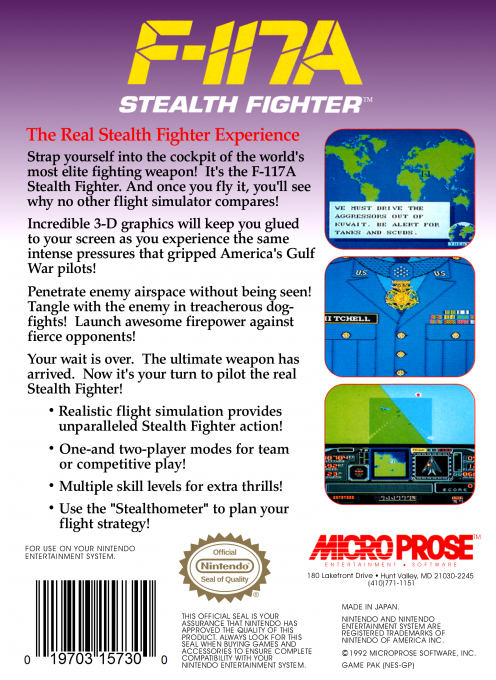 F-117A : Stealth Fighter — Box back