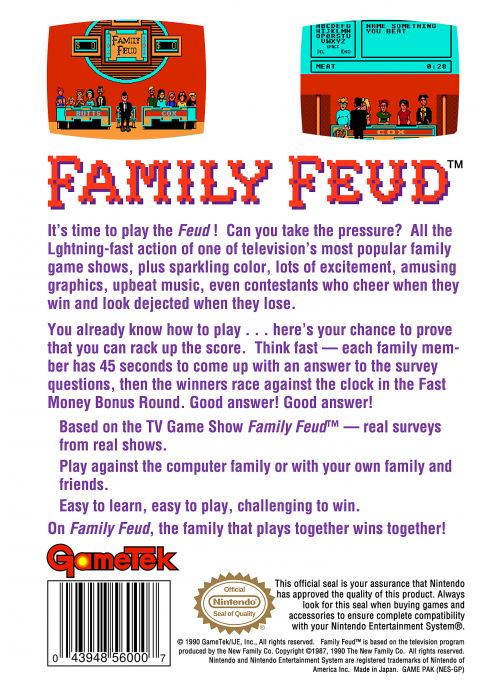 Family Feud — Box back