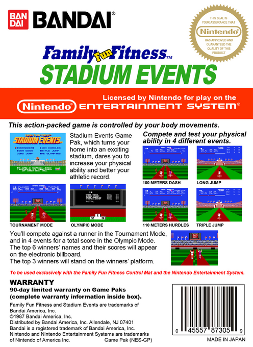 Family Fun Fitness : Stadium Events — Box back