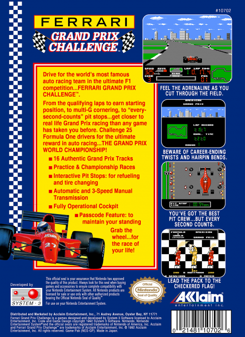 Ferrari Grand Prix Challenge — Box back