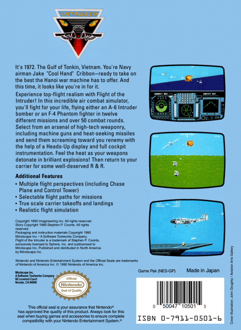 Flight of the Intruder — Box back
