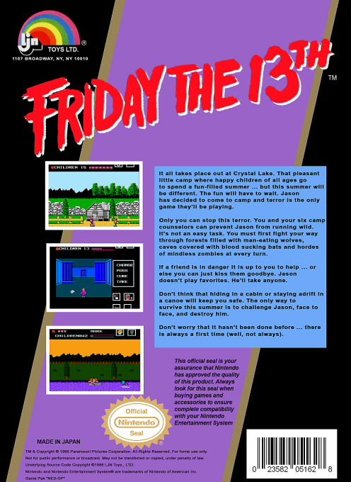 Friday the 13th — Box back