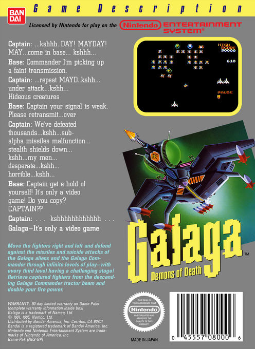 Galaga : Demons of Death — Box back