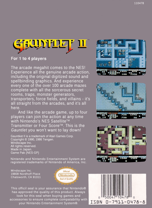 Gauntlet II — Box back