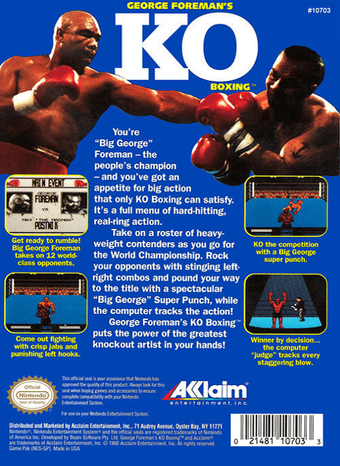 George Foreman's KO Boxing — Box back