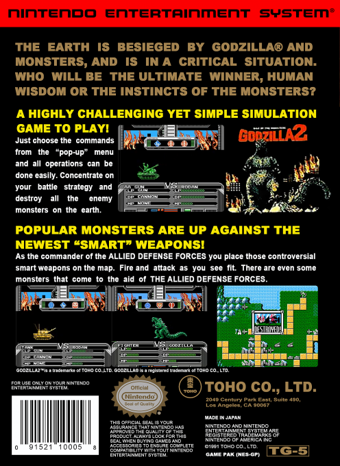 Godzilla 2 : War of the Monsters — Box back