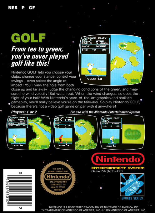 Golf — Box back