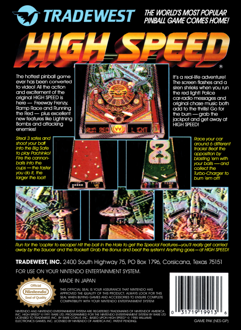 High Speed — Box back