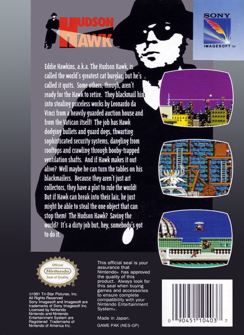 Hudson Hawk — Box back