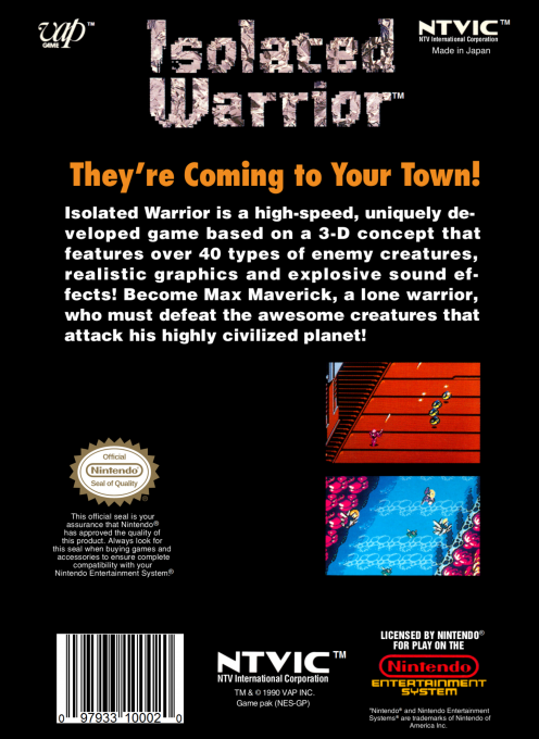 Isolated Warrior — Box back