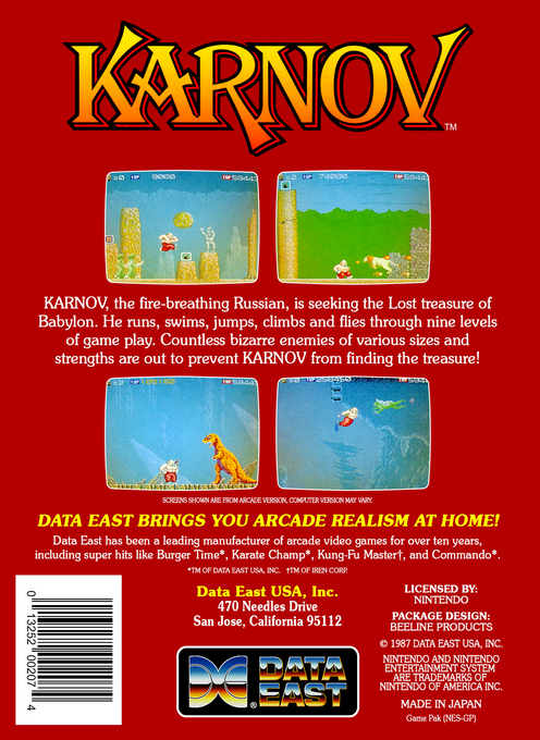 Karnov — Box back