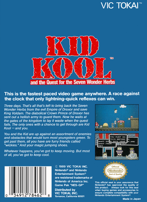 Kid Kool and the Quest for the Seven Wonder Herbs — Box back