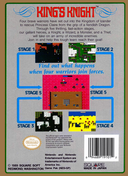 King's Knight — Box back