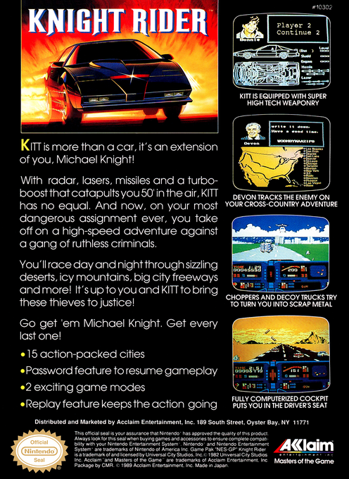 Knight Rider — Box back