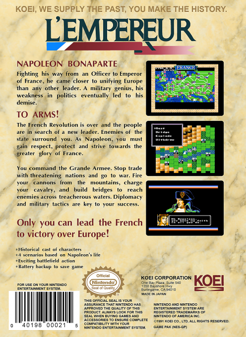 L'Empereur — Box back