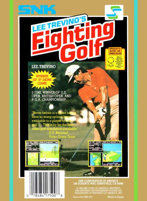 Lee Trevino's Fighting Golf — Box back