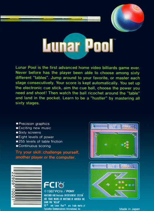 Lunar Pool — Box back
