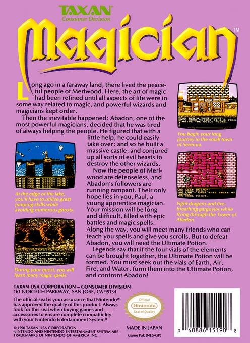 Magician — Box back