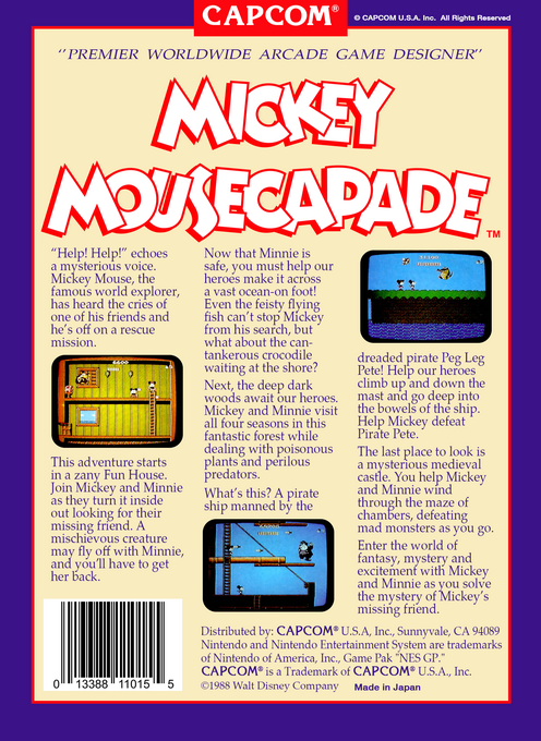 Mickey Mousecapade — Box back