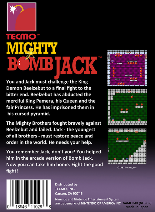 Mighty Bomb Jack — Box back