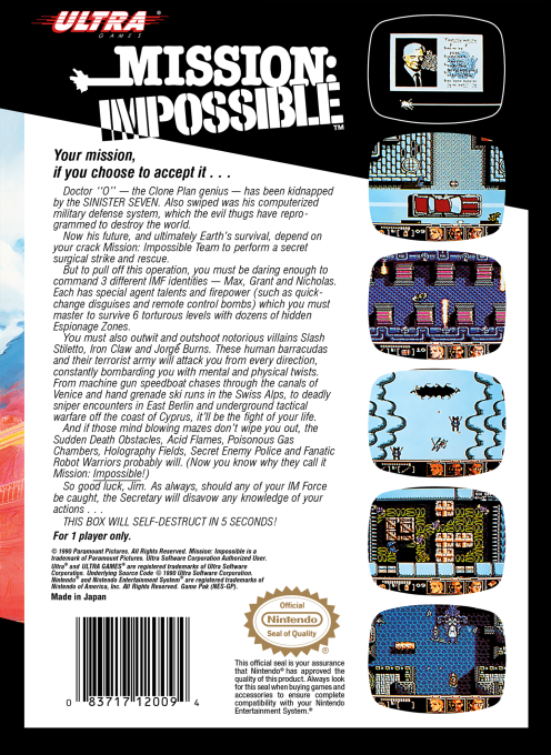 Mission : Impossible — Box back