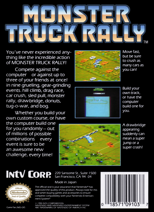 Monster Truck Rally — Box back