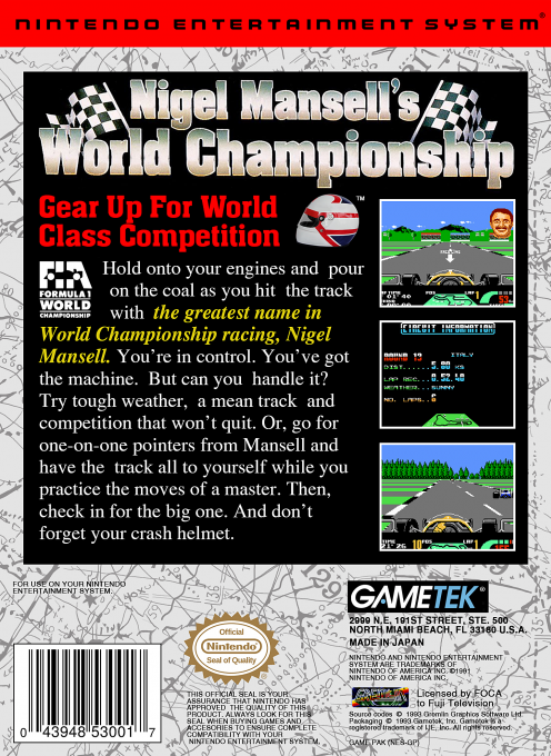 Nigel Mansell's World Championship Challenge — Box back