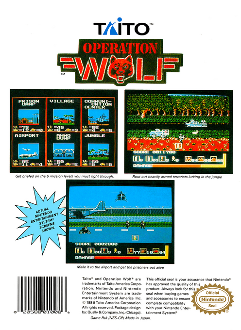 Operation Wolf — Box back