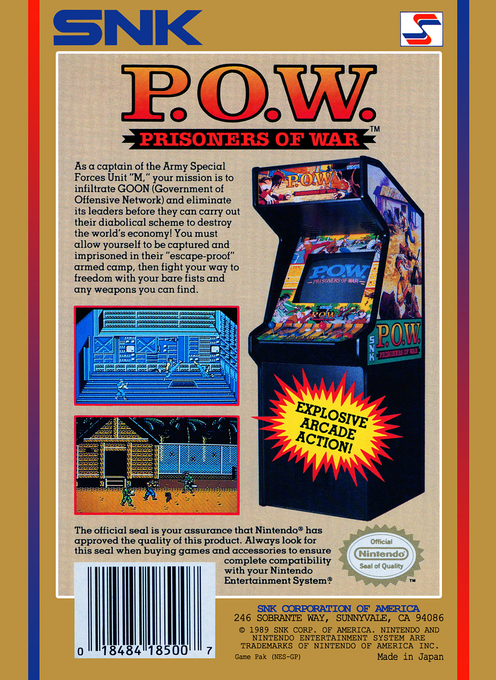 P.O.W. : Prisoners of War — Box back