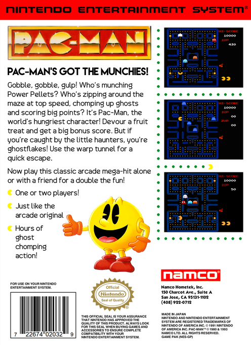 Pac-Man — Box back