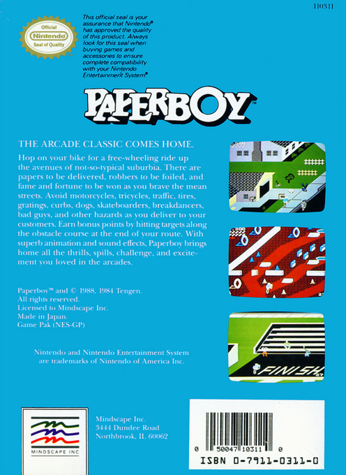 Paperboy — Box back