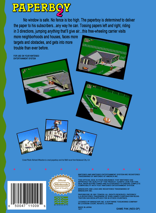 Paperboy 2 — Box back