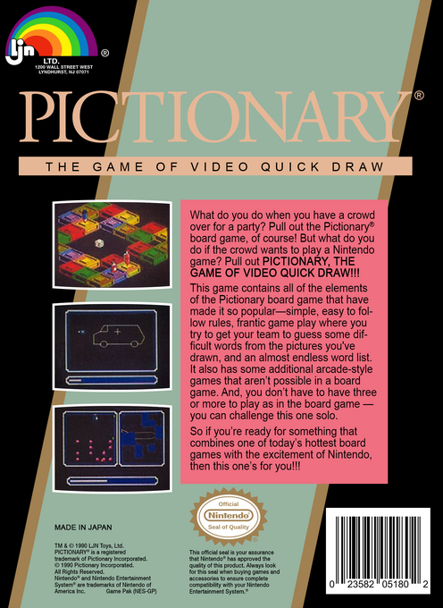 Pictionary : The Game of Video Quick Draw — Box back