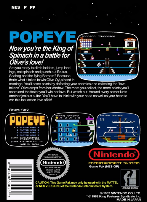 Popeye — Box back