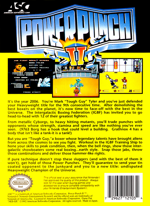 Power Punch II — Box back