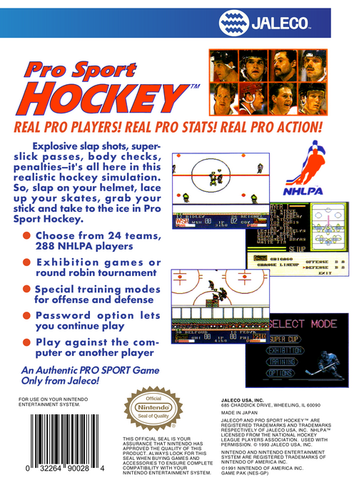 Pro Sport Hockey — Box back