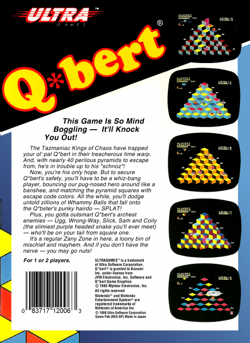 Q*bert — Box back