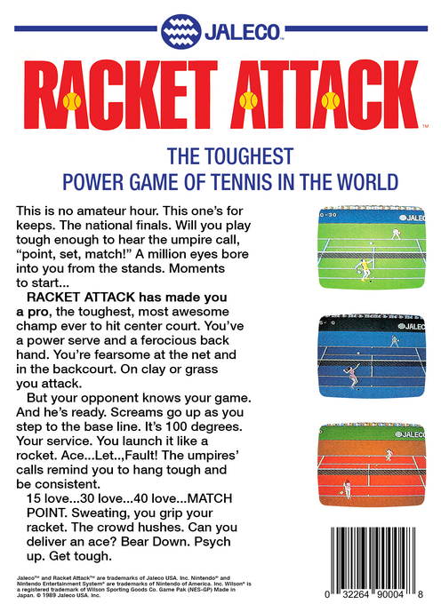 Racket Attack — Box back